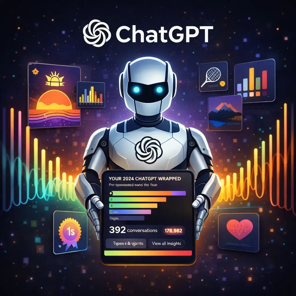 ChatGPT年度回顧功能介面展示個性化統計數據