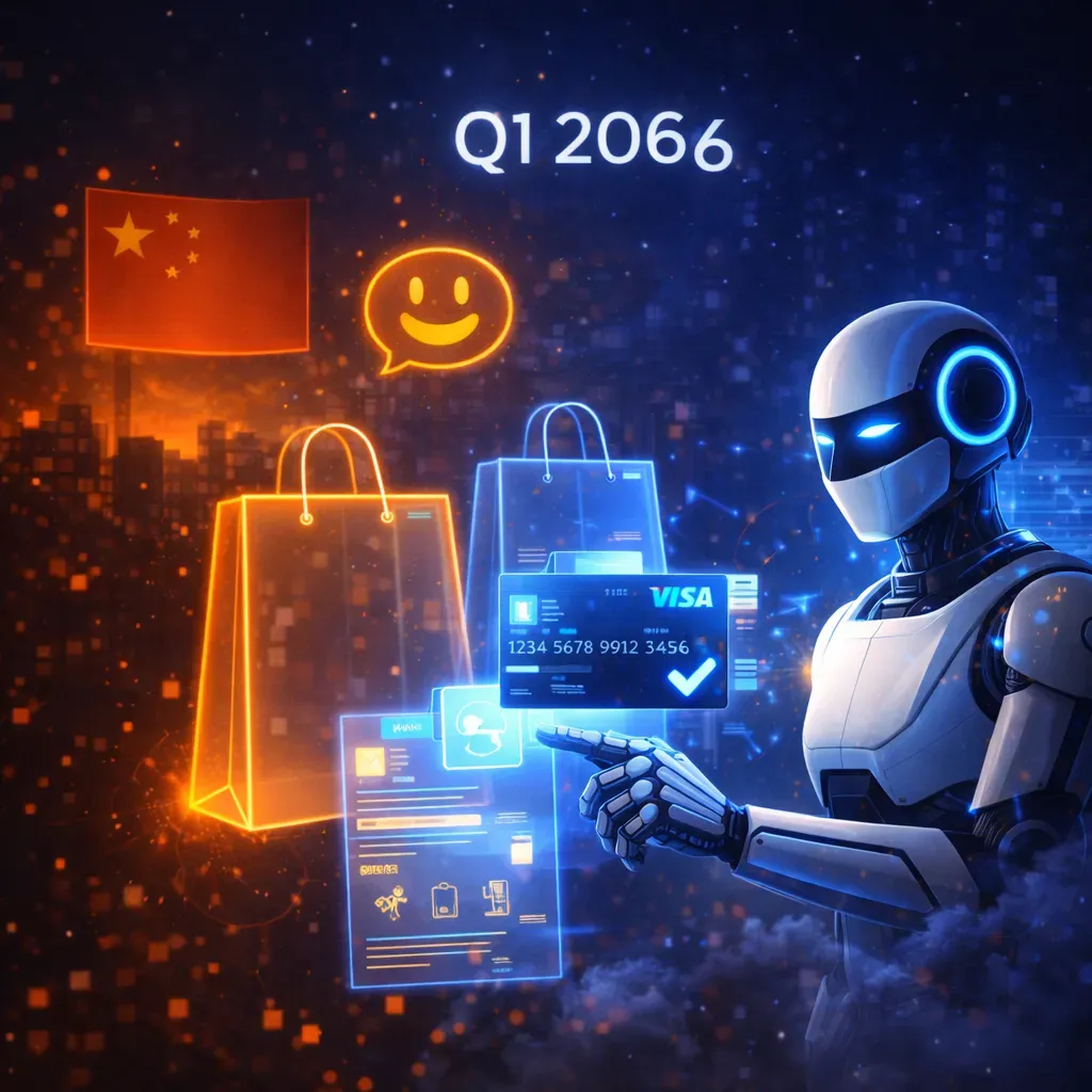 AI 代理購物與中國 AI 監管新規示意圖