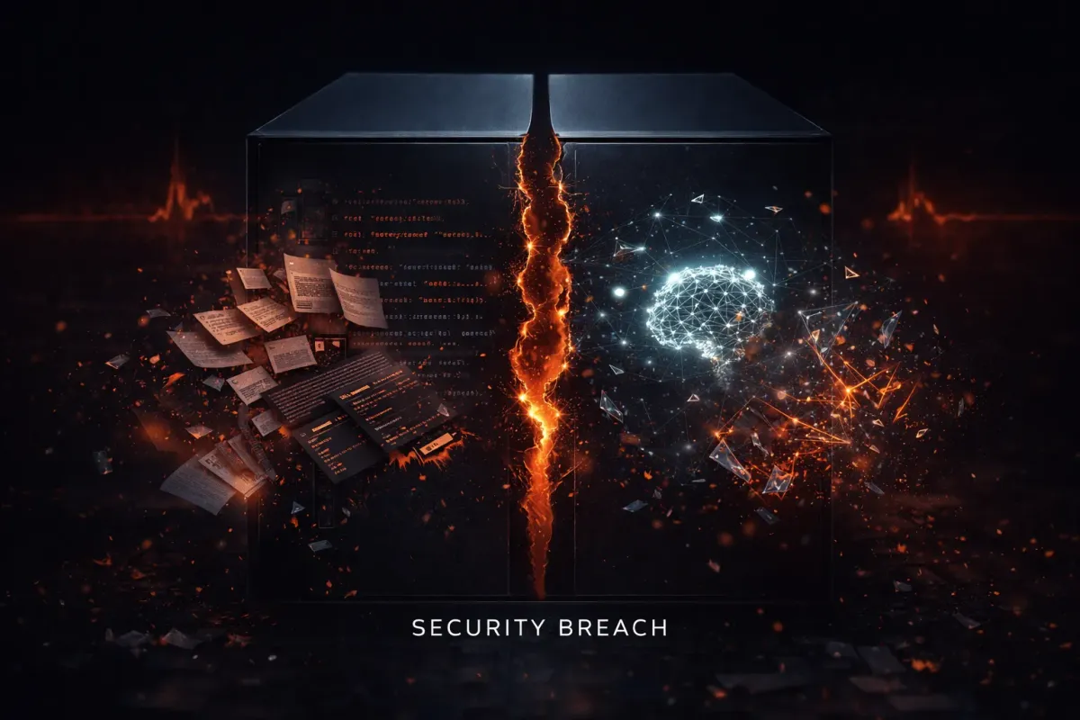 程式碼與鎖頭圖示，象徵 Anthropic 源碼外洩的資安事件